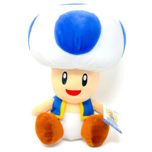 Super Mario Sunshine Toad Plush 2002 Nintendo Sega Big Blue Doll Toy Vintage NWT